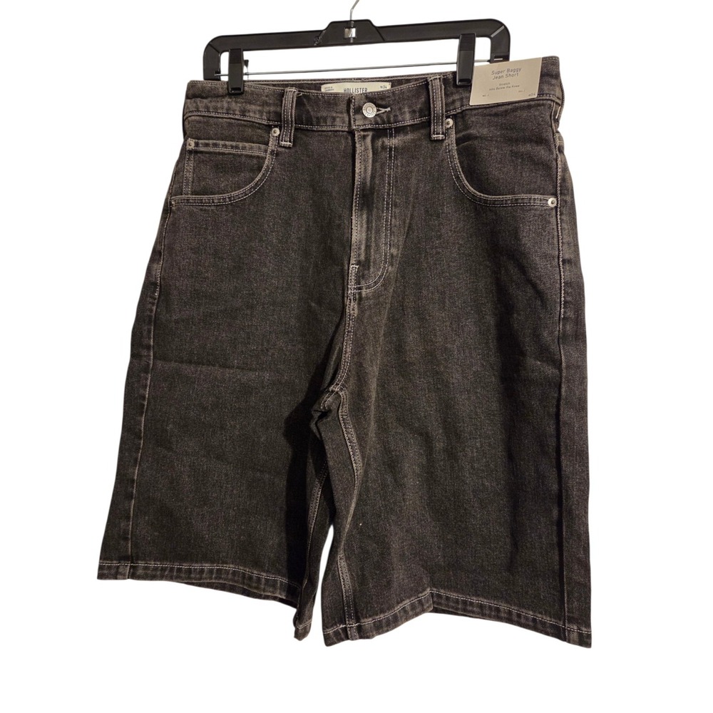 Hollister Men's Below-The-Knee Super Baggy Denim Shorts Size 34 - Picture 2 of 7